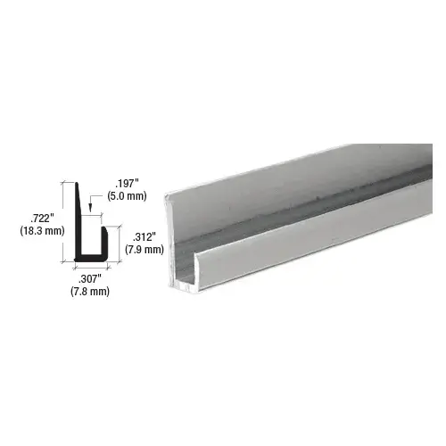 Satin Anodized Aluminum 3/16" J-Channel 144" Stock Length