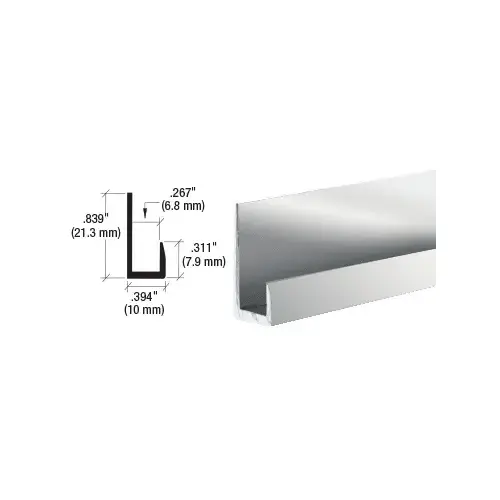 Brite Anodized Finish Low Profile 1/4" J-Channel 144" Stock Length Brite Anodized Finish Low Profile 1/4" J-Channel 144" Stock Length