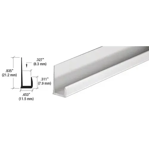 Satin Anodized Standard Aluminum 5/16" J-Channel 144" Stock Length