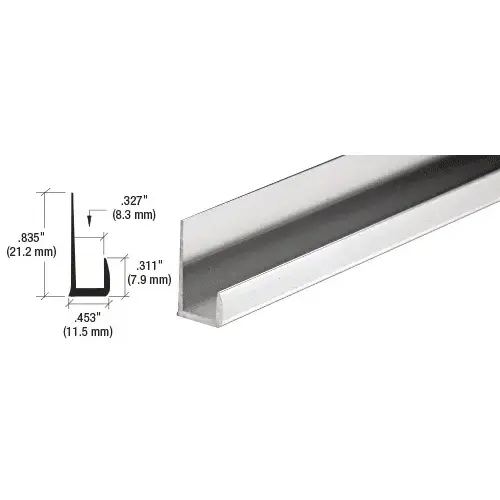 Brite Anodized Standard 5/16" J-Channel 72" Stock Length Brite Anodized Standard 5/16" J-Channel 72" Stock Length