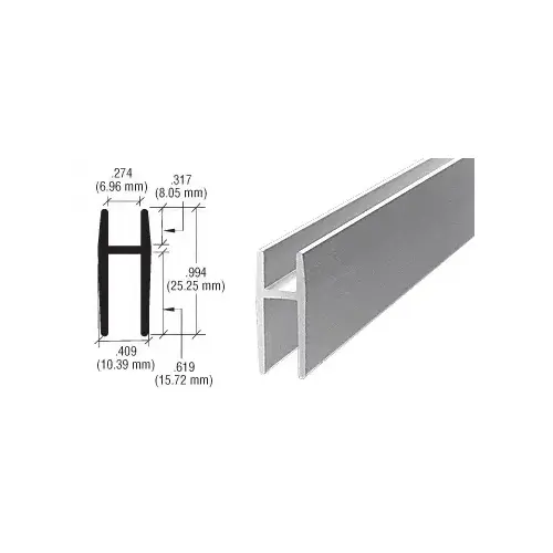Satin Anodized Aluminum D5610 'H' Bar 144" Stock Length