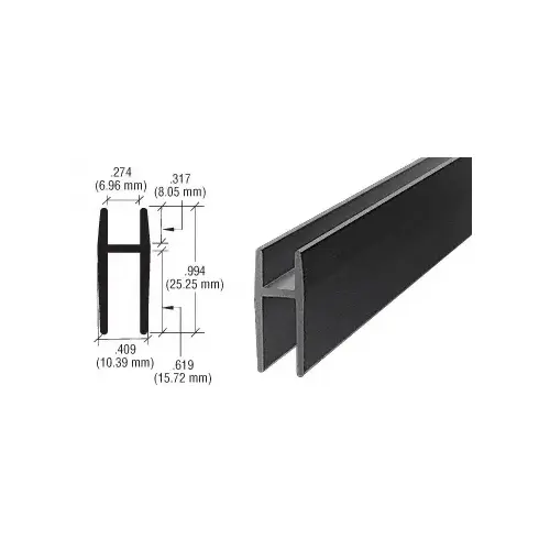 Flat Black Aluminum D5610 'H' Bar 144" Stock Length Flat Black Aluminum D5610 'H' Bar 144" Stock Length