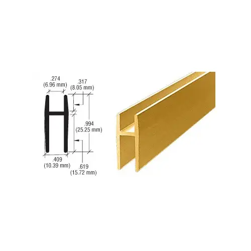 Gold Anodized Aluminum D5610 'H' Bar 18" Stock Length Gold Anodized Aluminum D5610 'H' Bar 18" Stock Length