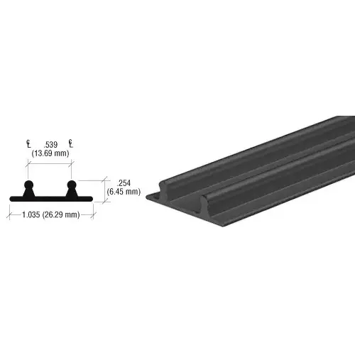 Flat Black Aluminum Lower Channel for Deep Recess Installations 144" Stock Length Flat Black Aluminum Lower Channel for Deep Recess Installations 144" Stock Length