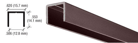 CRL D604DU-CCP48 Duranodic Bronze Aluminum 1/2" U-Channel  48" Length