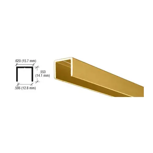 Gold Anodized Aluminum 1/2" U-Channel 4 inch Sample Gold Anodized Aluminum 1/2" U-Channel 4 inch Sample