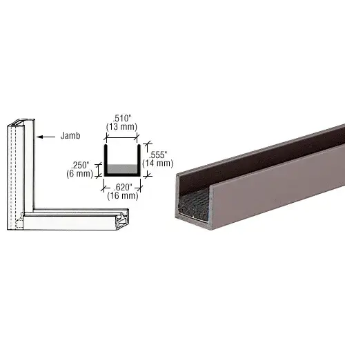 Duranodic Bronze Aluminum Single Jamb with Sponge Rubber Lining 144" Stock Length Duranodic Bronze Aluminum Single Jamb with Sponge Rubber Lining 144" Stock Length