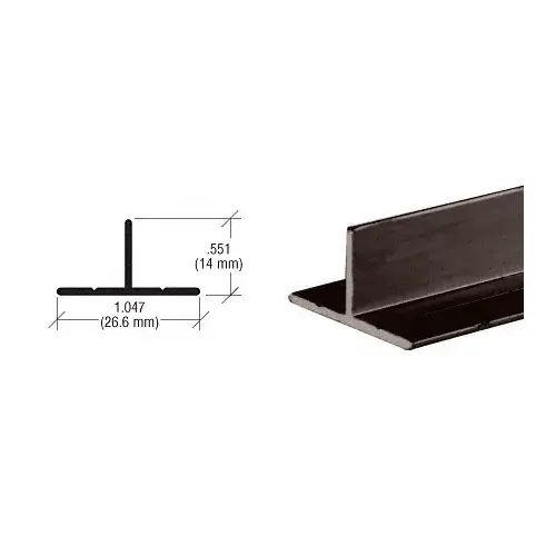 Dark Bronze T- Bar Aluminum Channel 144" Stock Length Dark Bronze T- Bar Aluminum Channel 144" Stock Length