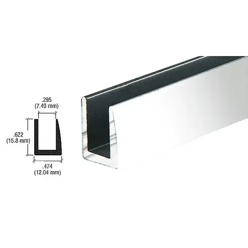Brite Anodized 1/4" Single Channel with 5/8" High Wall 12" Stock Length Brite Anodized 1/4" Single Channel with 5/8" High Wall 12" Stock Length