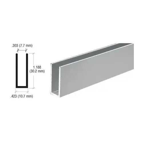 Satin Anodized Aluminum Channel Extrusion 144" Stock Length