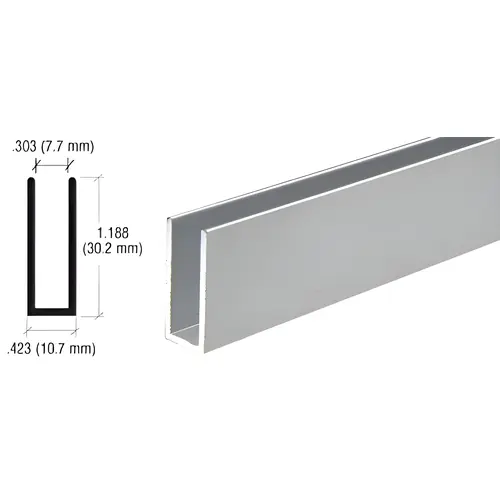Satin Anodized Aluminum Channel Extrusion  72" Length