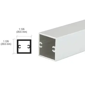 CRL D630A Satin Anodized 1-1/8" Square Tubing for Partition Post 144" Stock Length