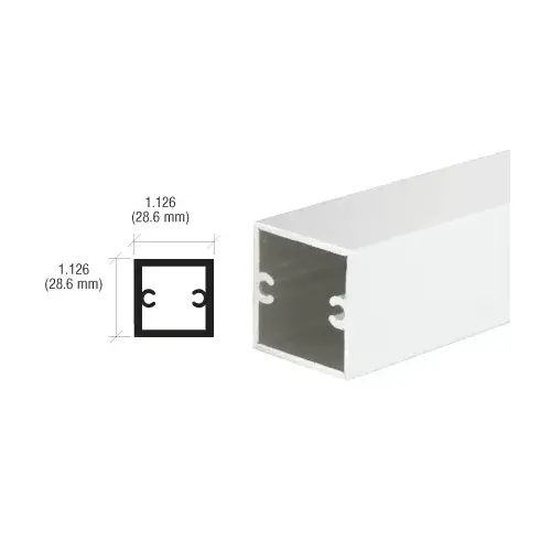 Brite Anodized 1-1/8" Square Tubing for Partition Post 144" Stock Length Brite Anodized 1-1/8" Square Tubing for Partition Post 144" Stock Length