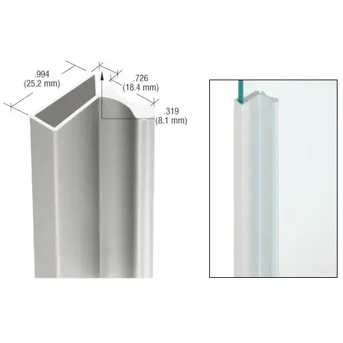 Satin Anodized Extruded Aluminum for Showcase Finger Pull with 1" Lip 144" Stock Length