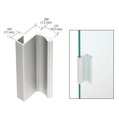 Satin Anodized 6" Aluminum Pull with 7/16" Lip for Sliding Glass and Panel Door