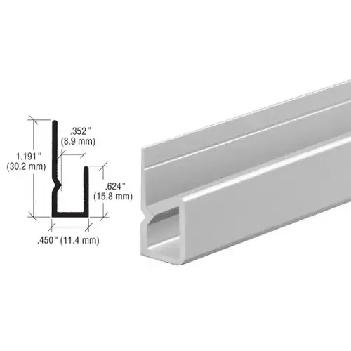 Satin Anodized Deep Nose Heavy Indented Back Aluminum 1/4" J-Channel 72" Stock Length Satin Anodized Deep Nose Heavy Indented Back Aluminum 1/4" J-Channel 72" Stock Length