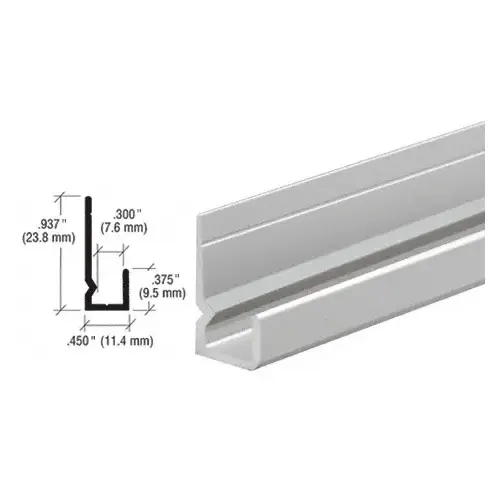 Satin Anodized Standard Heavy Indented Back Aluminum 1/4" J-Channel  24" Stock Length - pack of 25