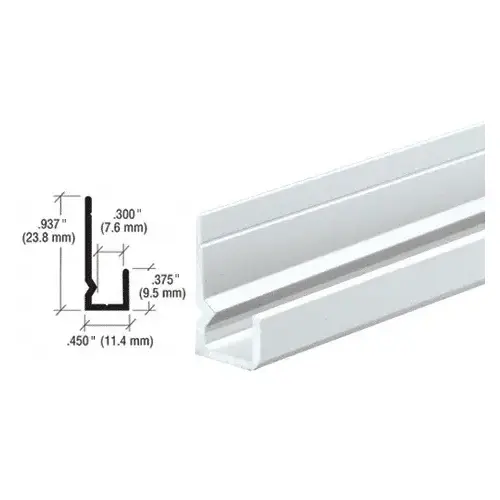 Brite Anodized Standard Heavy Indented Back Aluminum 1/4" J-Channel  84" Stock Length - pack of 25