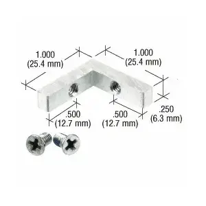 CRL D662WS Upper Frame Corner and Screws for Fixed Glass Frame Aluminum
