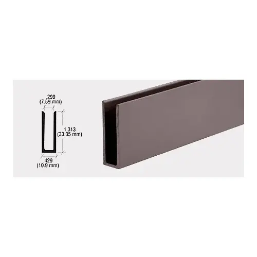 Dark Bronze 1/4"Aluminum U-Channel 144" Stock Length Dark Bronze 1/4"Aluminum U-Channel 144" Stock Length