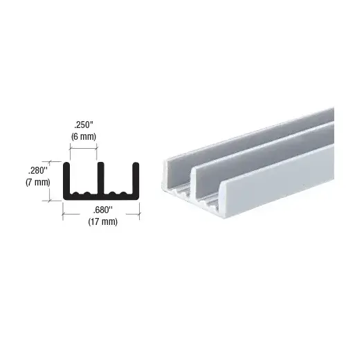 Gray Plastic Lower Track for 3/16" Sliding Panels 144" Stock Length Gray Plastic Lower Track for 3/16" Sliding Panels 144" Stock Length