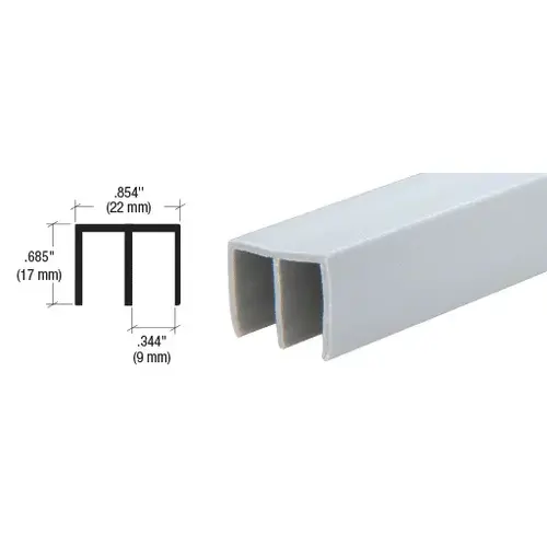 Gray Upper Plastic Track for 1/4" Sliding Panels 144" Stock Length