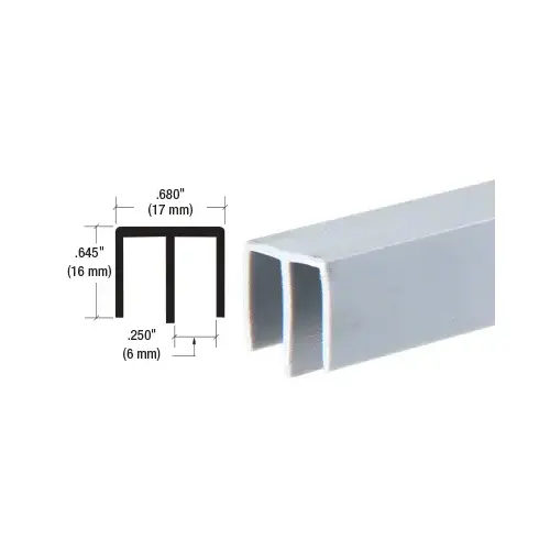 Gray Plastic Upper Track for 3/16" Sliding Panels 144" Stock Length