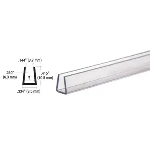 CRL D720 Clear 1/4" Plastic Edge Molding 144" Stock Length