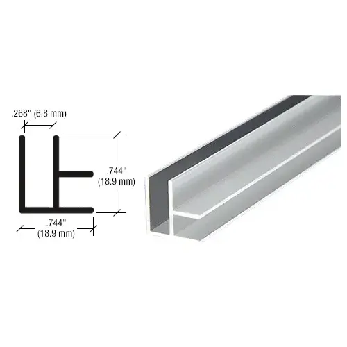 Brite Anodized Aluminum Corner Extrusion -  18" Stock Length - pack of 5