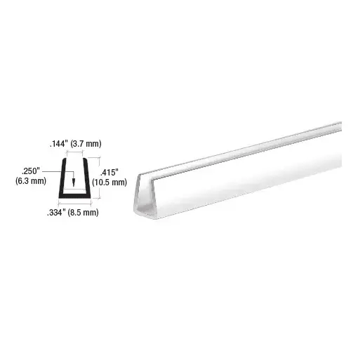 White 1/4" Plastic Edge Molding 144" Stock Length