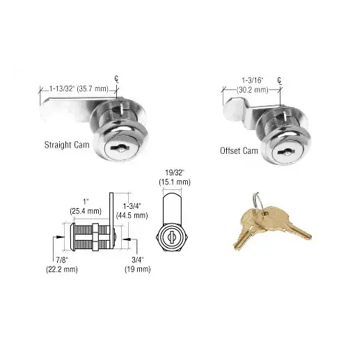 Chrome Cam Lock - Keyed Alike Chrome Cam Lock - Keyed Alike