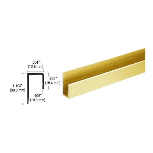 Brite Gold Anodized Aluminum Deep Nose 3/8" J-Channel 144" Stock Length Brite Gold Anodized Aluminum Deep Nose 3/8" J-Channel 144" Stock Length