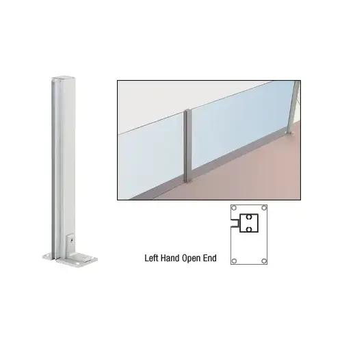 Satin Anodized 36" Left Hand Open End Standard Partition Post