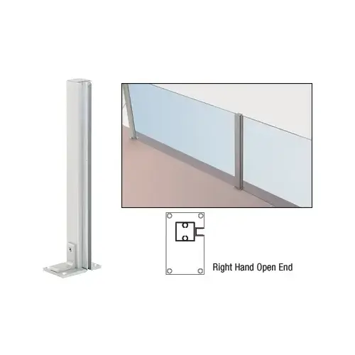Satin Anodized 36" Right Hand Open End Standard Partition Post