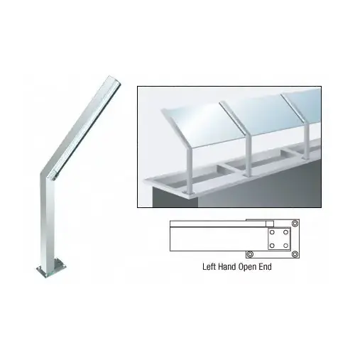 Brite Anodized D999 Series 23" Left Hand Open End Sneeze Guard Post Brite Anodized D999 Series 23" Left Hand Open End Sneeze Guard Post