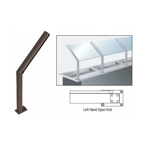 Duranodic Bronze D999 Series 23" Left Hand Open End Sneeze Guard Post