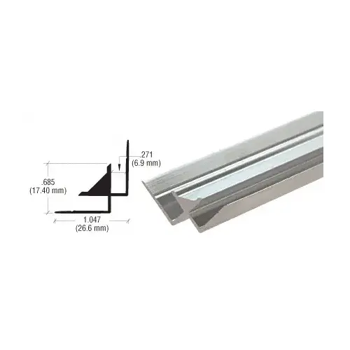 Brite Anodized Aluminum Inside Corner Extrusion 144" Stock Length Brite Anodized Aluminum Inside Corner Extrusion 144" Stock Length