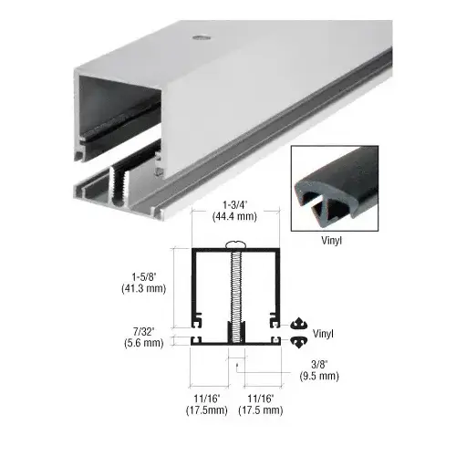 Deep Division Bar with Vinyl, Satin Anodized- 12' Stock Length Deep Division Bar with Vinyl, Satin Anodized- 12' Stock Length