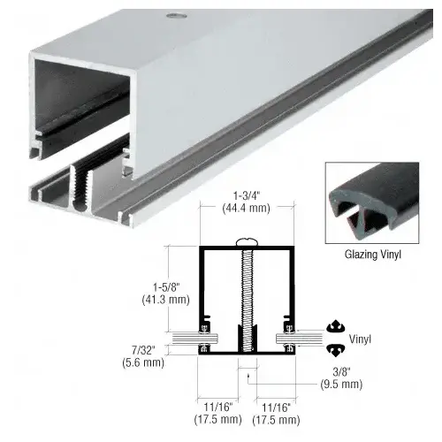 Clear Anodized Deep Division Bar with Vinyl - 24 ft