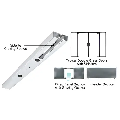 Satin Anodized 4" One Pocket Double Sided Door Header Custom Length Satin Anodized 4" One Pocket Double Sided Door Header Custom Length