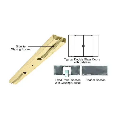 Satin Brass Custom Length 4-1/2" Two Pocket Double Sided Door Header
