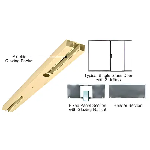 Satin Brass 4" Two Pocket Sided Door Header Custom Length Satin Brass 4" Two Pocket Sided Door Header Custom Length
