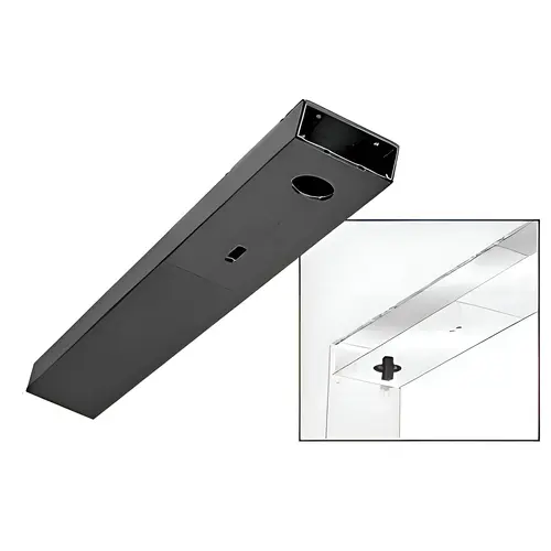Black Powder Coated 6" No Pocket Single Sided Door Header Custom Length Black Powder Coated 6" No Pocket Single Sided Door Header Custom Length