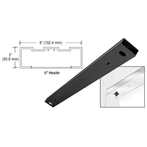 Black Powder Coated 6" x 72" Double Door Header Black Powder Coated 6" x 72" Double Door Header