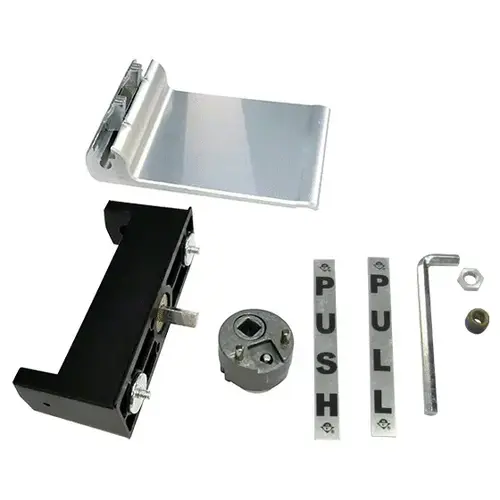 Clear Anodized Push-Pull Paddle Handle - Push to Right Clear Anodized Push-Pull Paddle Handle - Push to Right