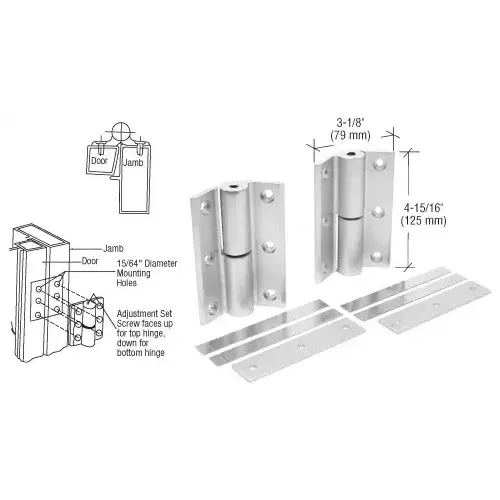 Aluminum Universal Storefront Door Hinge Satin Anodized