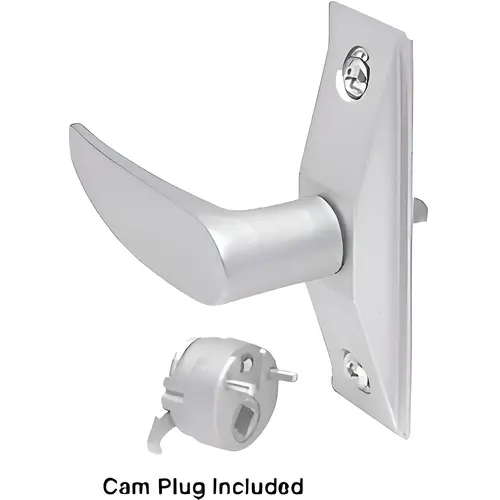 Satin Chrome Left Hand Lever Handle, Commercial And Residential Door Hardware, 4" Length, 1-3/8" Width, Satin Chrome Finish Satin Chrome Left Hand Lever Handle, Commercial And Residential Door Hardware, 4" Length, 1-3/8" Width, Satin Chrome Finish