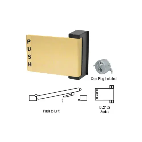 Brass Universal Push-Pull Paddle Handle - Push to Left Brass Universal Push-Pull Paddle Handle - Push to Left