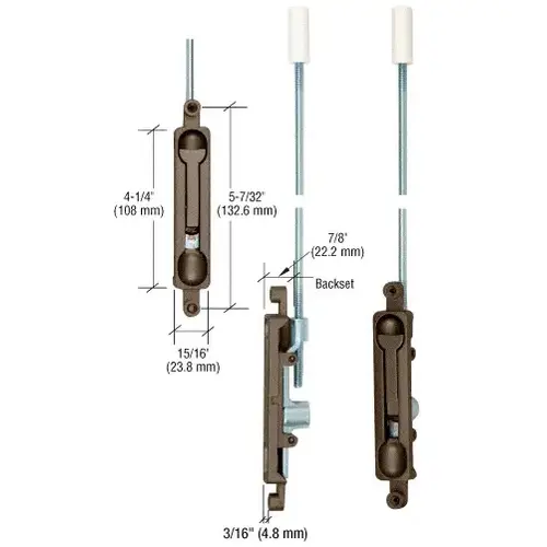 Dark Bronze 3/16" Offset Flush Bolt
