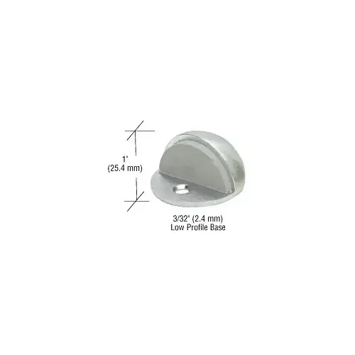Satin Chrome Floor Mounted Low Profile 3/32" Base Dome Stop Satin Chrome Floor Mounted Low Profile 3/32" Base Dome Stop